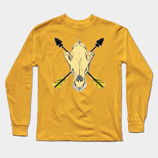 Wolf Skull 4 Long Sleeve T-Shirt by Brightfeather